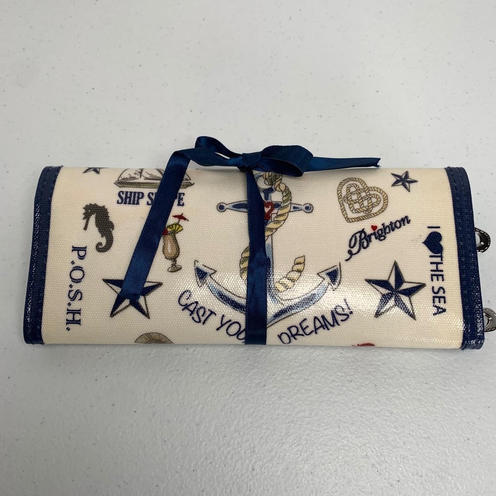 Brighton The Seaside Chic Roll Travel Jewelry Case Nautical